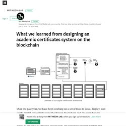 What we learned from designing an academic certificates system on the blockchain — MIT MEDIA LAB