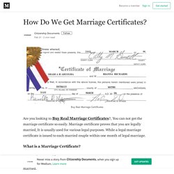 How Do We Get Marriage Certificates?