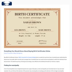 Buy Birth Certificates Online