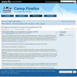 Self-signed certificates are rejected since update to FF 59 - Camp Firefox