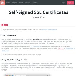 Self-Signed SSL Certificates - Servers for Hackers