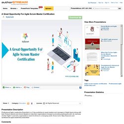 A Great Opportunity for Agile Scrum Master Certification