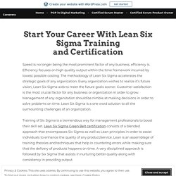 Start Your Career With Lean Six Sigma Training and Certification – Careerera