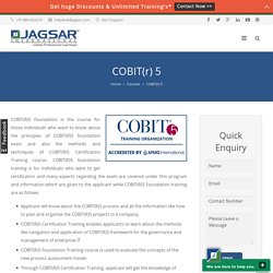 COBIT 5 Certification Training Online and Classroom Program