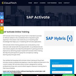 SAP Activate Online Training With Certification