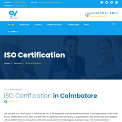 ISO Certification In Coimbatore and ISO 9001 Certification Consultant Coimbatore