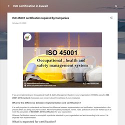 ISO 45001 certification required by Companies