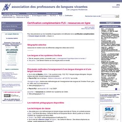 Certification complémentaire FLS : ressources en ligne