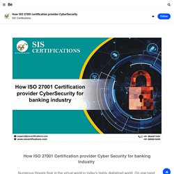 How ISO 27001 certification provider CyberSecurity on Behance