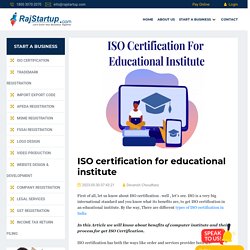 ISO certification for educational institute