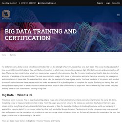 Training in Big Data and Certification in Delhi, NCR