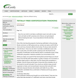 Totally Free Certification Training