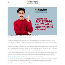 Types Of SIX SIGMA certification, and which to choose?