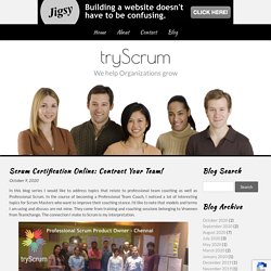 Scrum Certification Online: Contract Your Team!