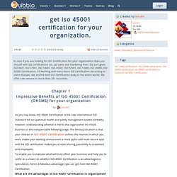 Impressive Benefits of ISO 45001 Certification (OHSMS) for your organization