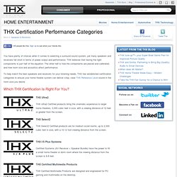 Certification Performance Categories « THX.com