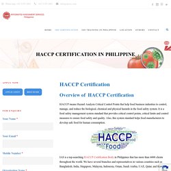 HACCP Certification in Philippines