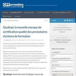 Qualiopi, la nouvelle marque de certification qualité des prestataires d’actions de formation