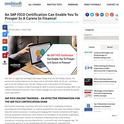 An SAP FICO Certification Can Enable You To Prosper in A Carere in Finance!