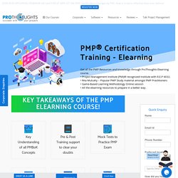 PMP Certification Training Elearning - Prothoughts