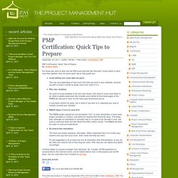 PMP Certification: Quick Tips to Prepare