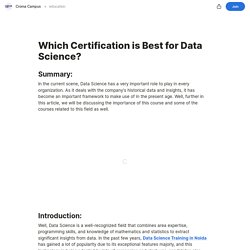 Which Certification is Best for Data Science?