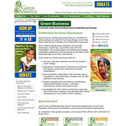 Screening Green Businesses