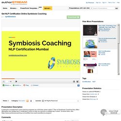 Get NLP Certification Online Symbiosis Coaching