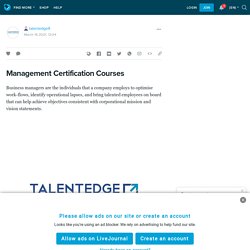 Management Certification Courses : talentedge9 — LiveJournal