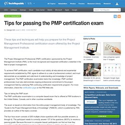 Tips for passing the PMP certification exam