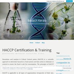 HACCP Certification & Training – Biotech Kerala