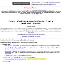 Free Java Training & Java Certification Training (Free Web Tutorials)