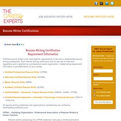 Resume Writing Services - Resume Writing Certifications Certified Resume Writers