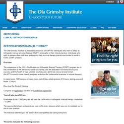 Certifications - Ola Grimsby Institute