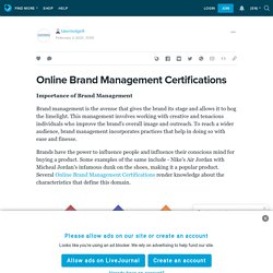 Online Brand Management Certifications