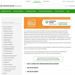 Common Sense Certified Educator: Digital Citizenship Checklist