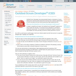 Become a Certified Scrum Developer (CSD) with Scrum Alliance