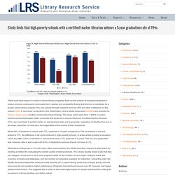 Study finds that high-poverty schools with a certified teacher librarian achieve a 5-year graduation rate of 79% « Library Research Service