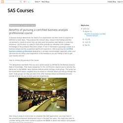 SAS Courses: Benefits of pursuing a certified business analysis professional course