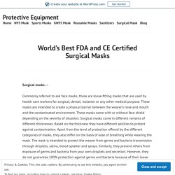 World’s Best FDA and CE Certified Surgical Masks – Protective Equipment