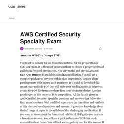 Real Amazon SCS-C01 Dumps PDF - SCS-C01 Dumps