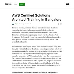 AWS Certified Solutions Architect Training in Bangalore
