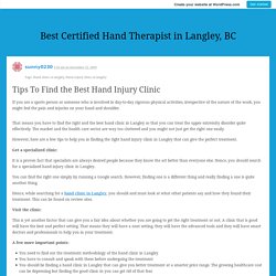 Best Certified Hand Therapist in Langley, BC
