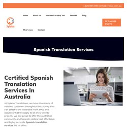 Certified Spanish Translation Service Australia