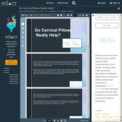Do Cervical Pillows Really Help?