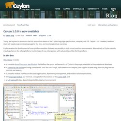 Ceylon: Ceylon 1.0.0 is now available