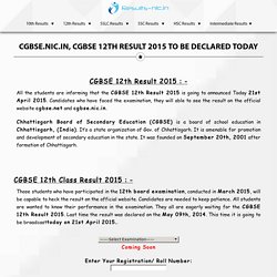 cgbse.nic.in, Check CGBSE 12th Result 2015, CG Board 12th Result