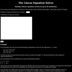 cgi-bin Matrix Solver