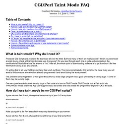 CGI/Perl Taint Mode FAQ