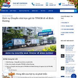 Dịch vụ Chuyển nhà trọn gói từ TPHCM đi về Bình Dương